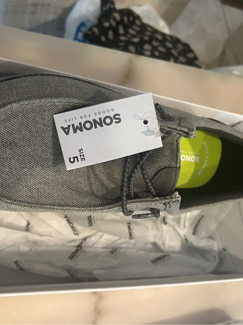 Sonoma Gray Canvas Slip-On Casual Shoe with Elastic Laces